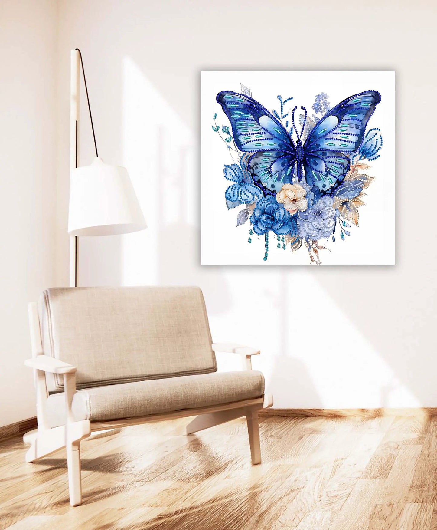 Wall Art - Blue butterfly big-Canvas Print by Gtaart.ca
