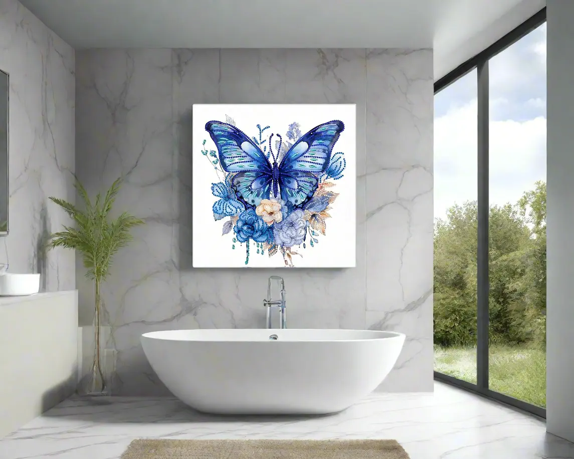 Wall Art - Blue butterfly big-Canvas Print by Gtaart.ca