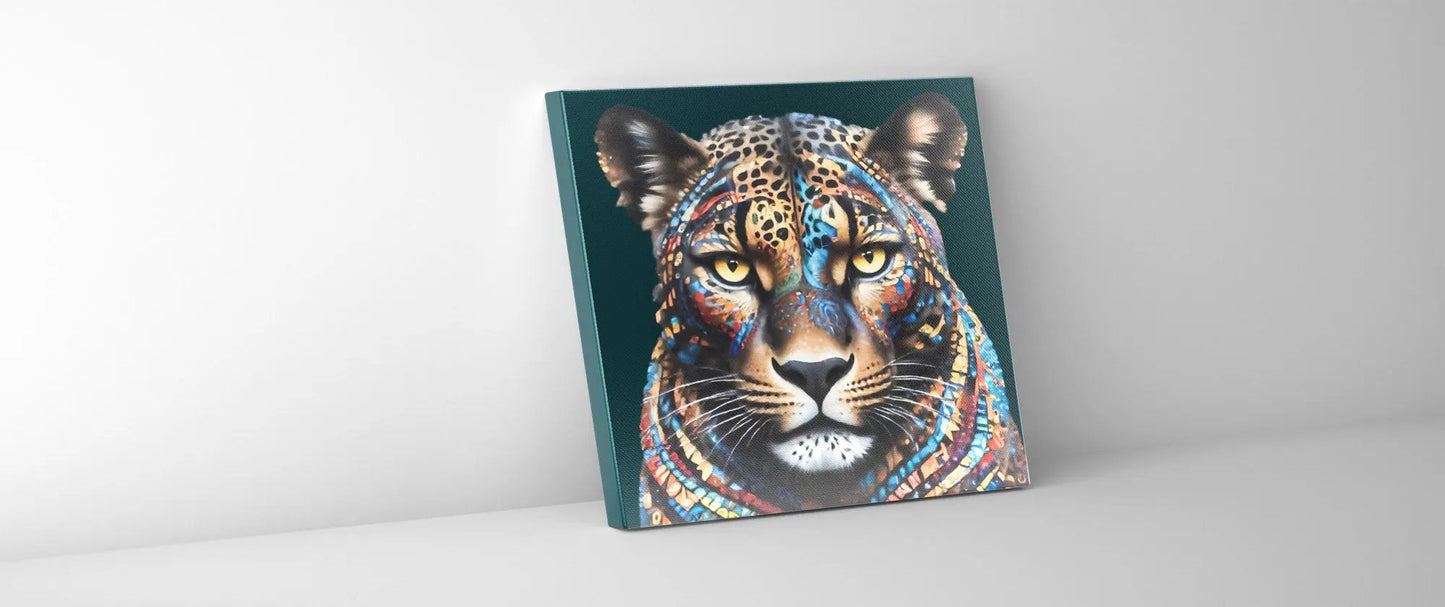 Painted Leopard 36"x36" by GTA ART