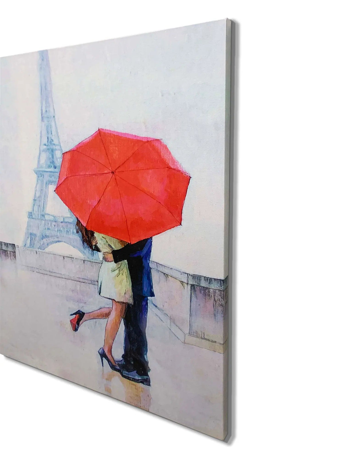 The couple and red ambarella-Wall Art-Canvas Print- by Gtaart.ca
