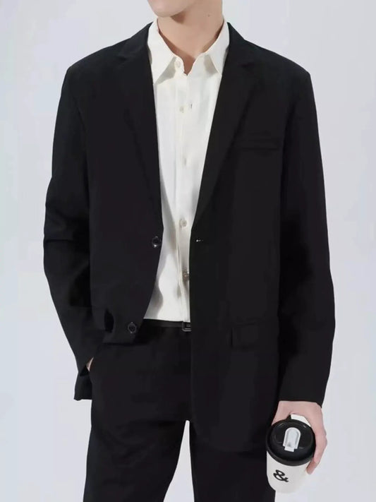 Men's Plus Size Classic Fit Two-Button Blazer by Trendsi