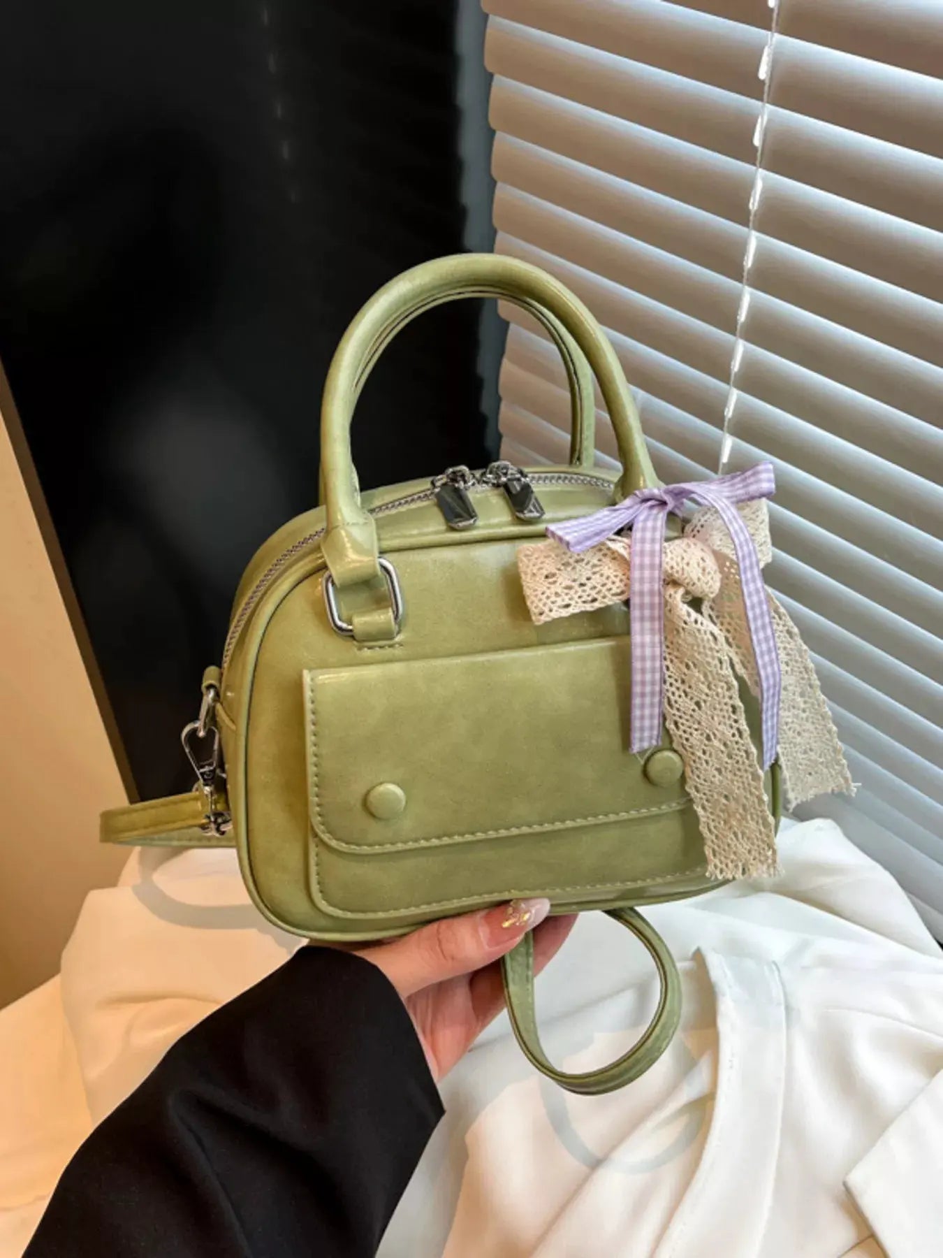 Bow Decor Top Handle Handbag by Partner Label