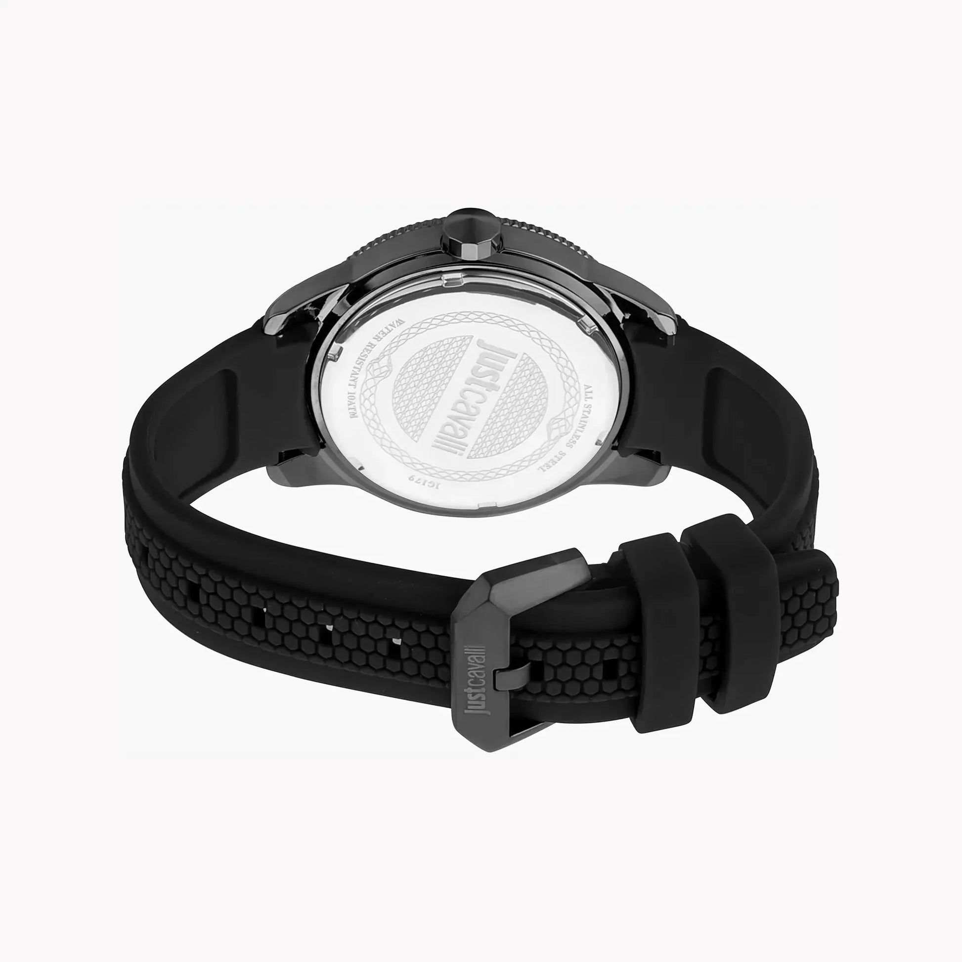 Just Cavalli Men's Black Silicone Watch, Gray Dial | Jc1g179p0045 by JUST CAVALLI