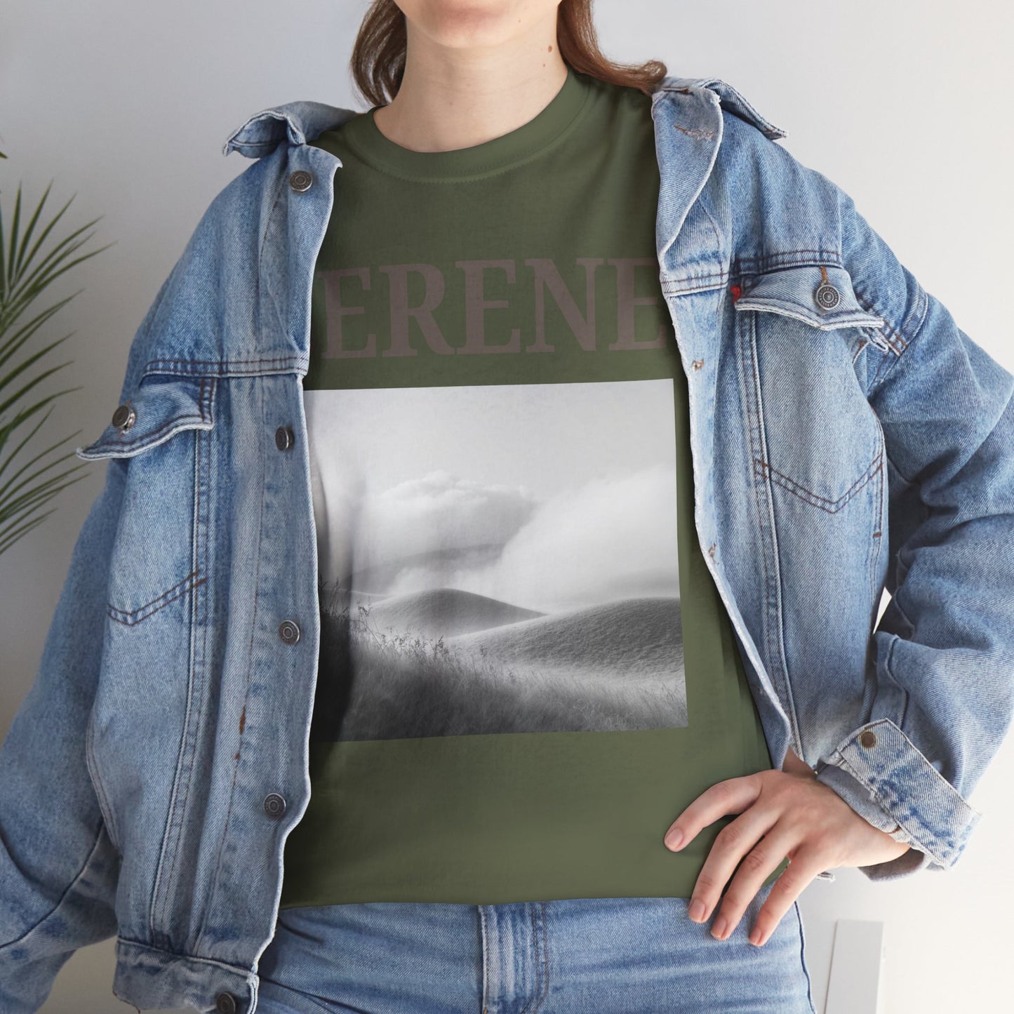 Serene Scenic T Shirt | Minimal Black and White Landscape Graphic Unisex Tee