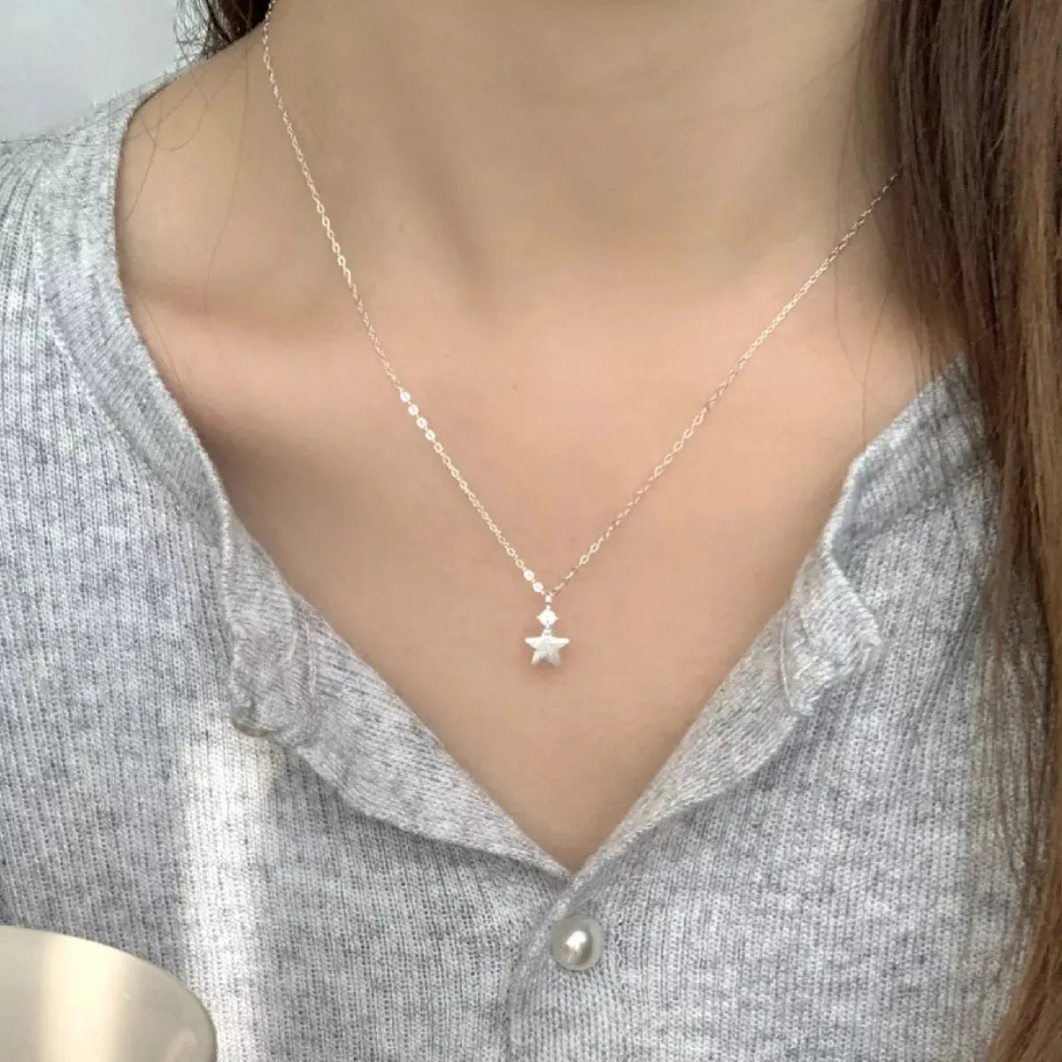 925 Sterling Silver Star Pendant Necklace by Partner Labels