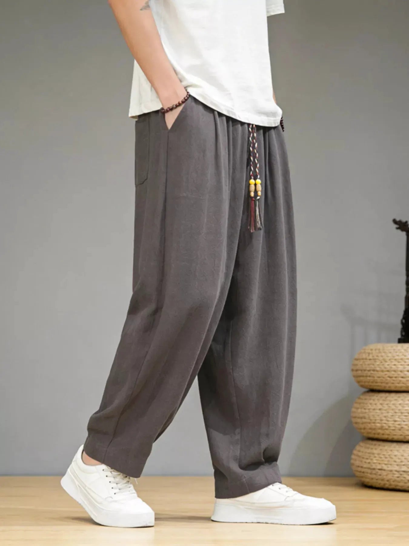 Men's Plus Size Loose Fit Casual Pants by Trendsi
