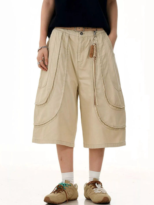 Men's Loose Fit Wide Leg Cargo Capris by Trendsi