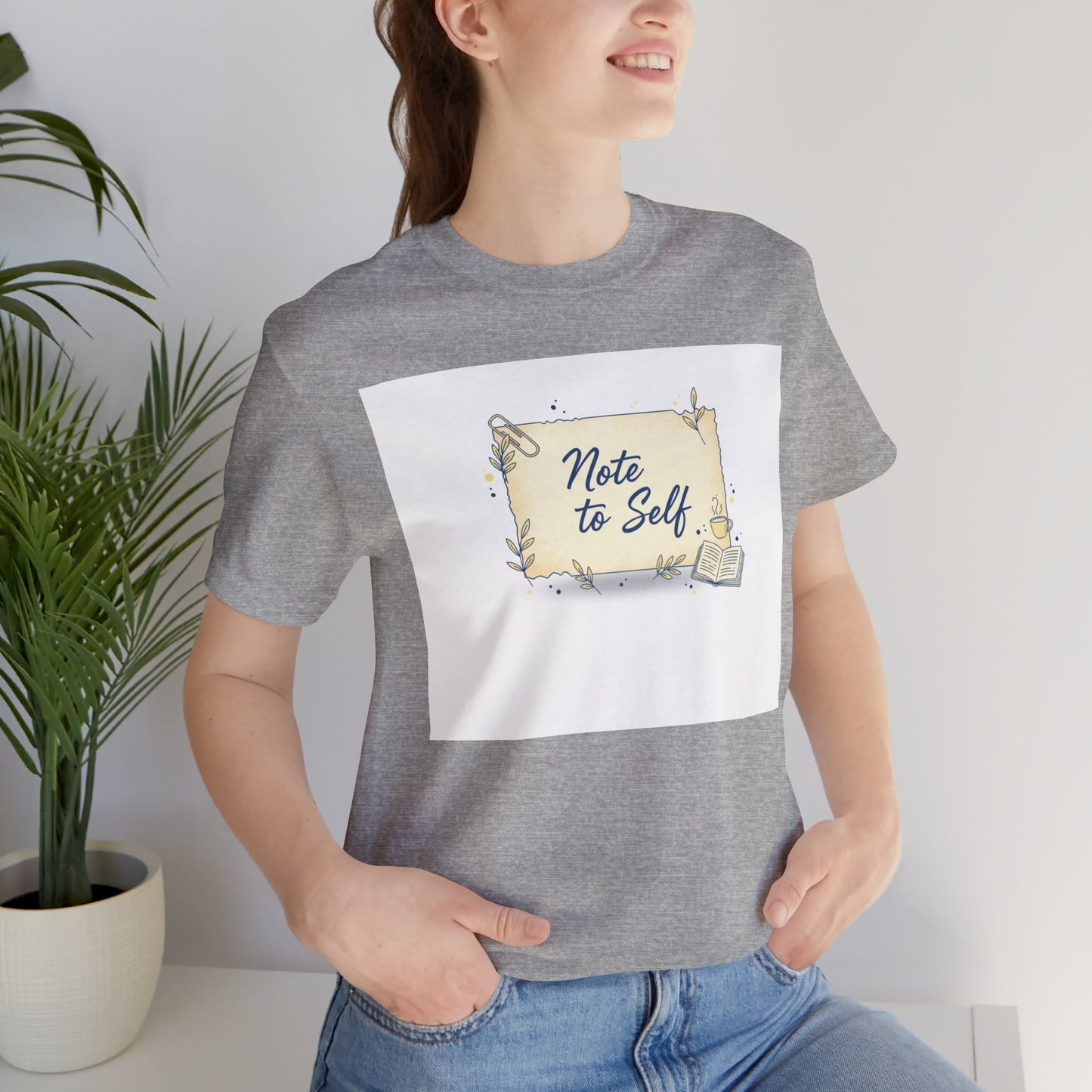 Note to Self paper note tee | post‑it reminder, handwritten analogue aesthetic