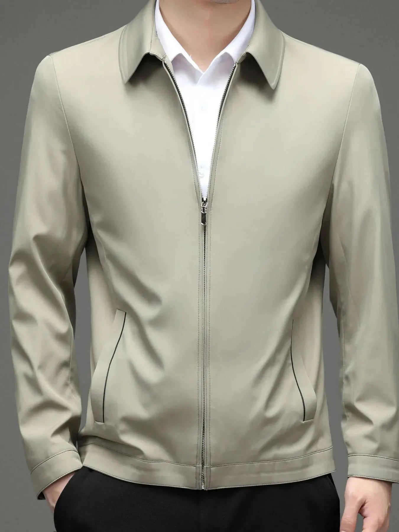 Men's Zip Up Long Sleeve Jacket by Partner Label