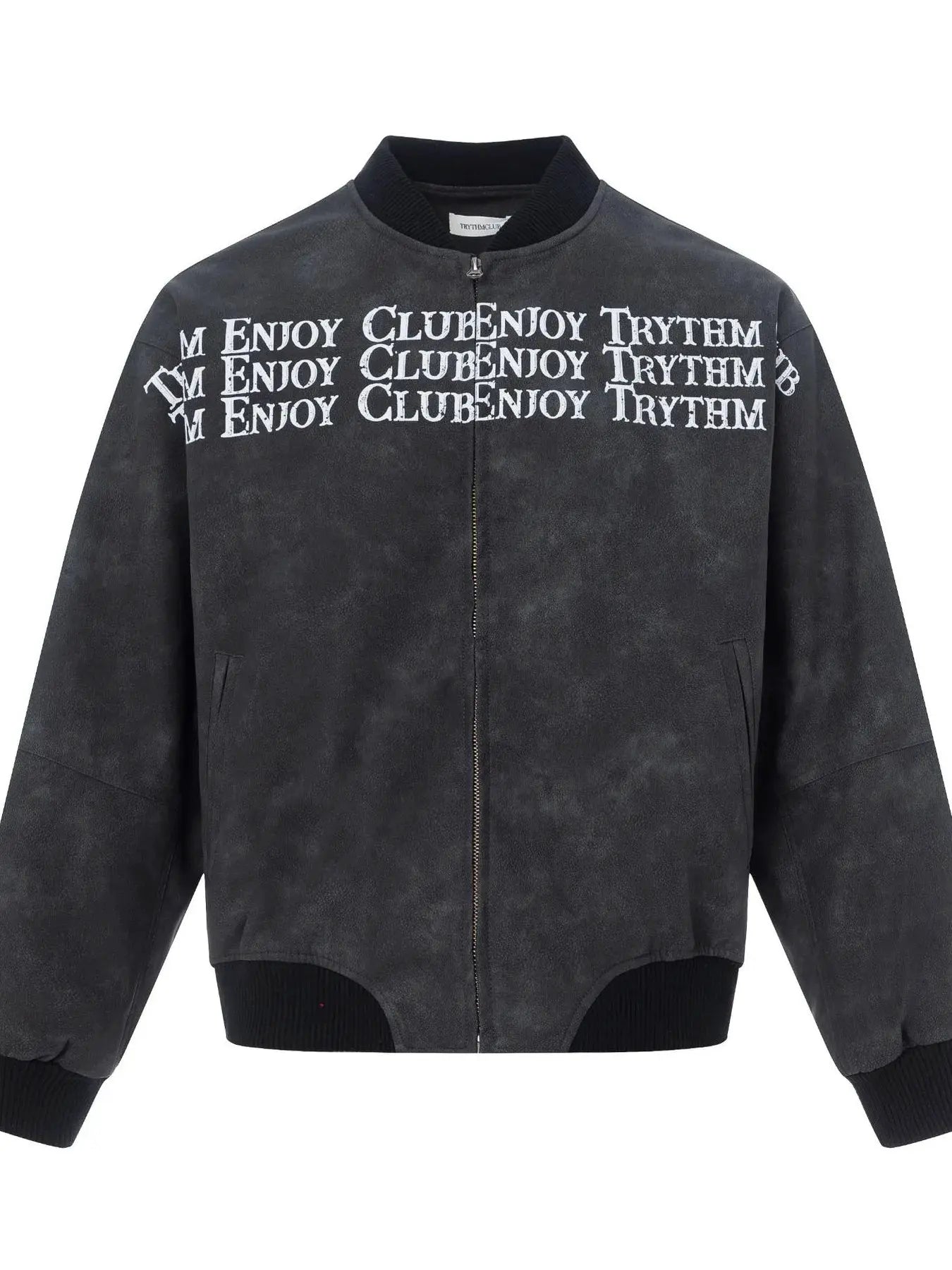 Men's Zip Up Letter Graphic Bomber Jacket by Partner Label