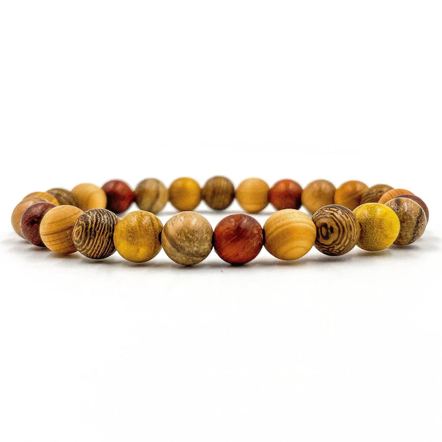 Union - All Mixed Up Red, Yellow, Brown Wood Mala Beaded Bracelet by Everwood Original