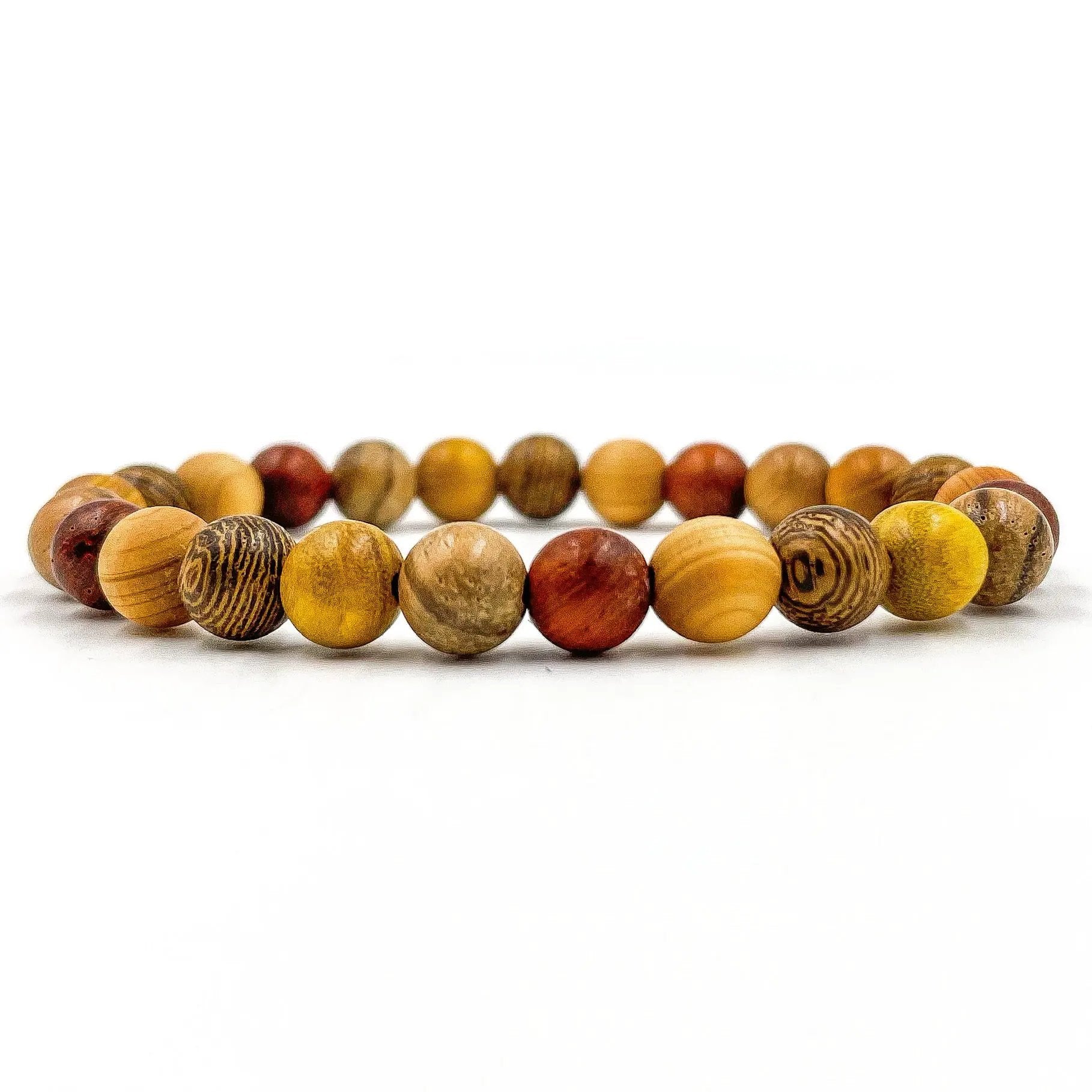Union - All Mixed Up Red, Yellow, Brown Wood Mala Beaded Bracelet by Everwood Original
