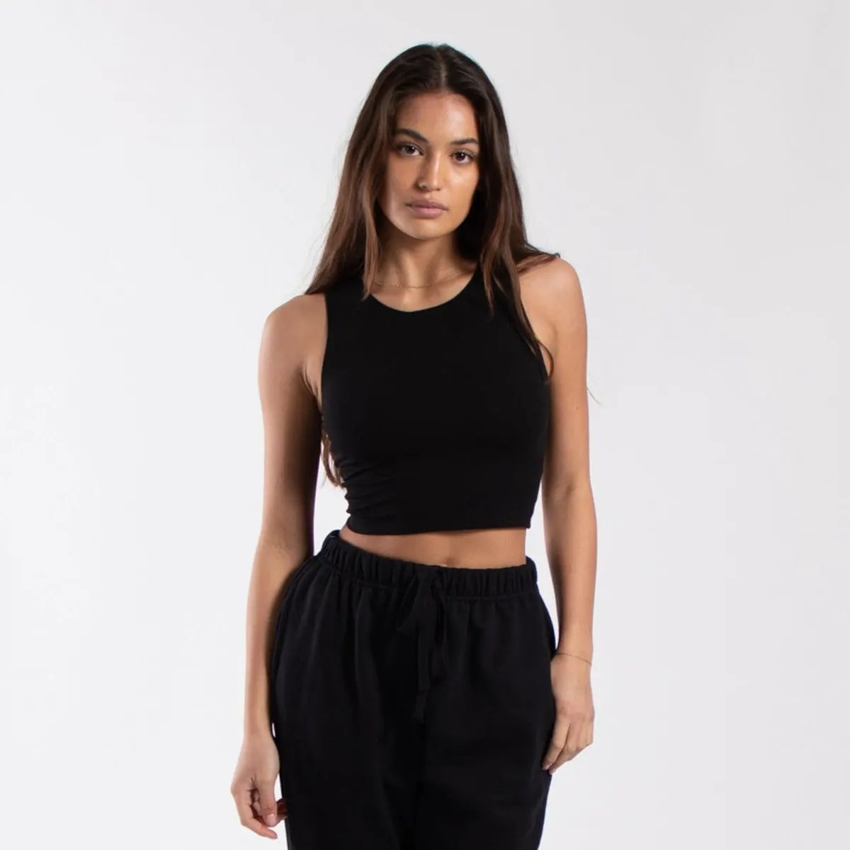 0895 - Women's Cropped Formfitting Muscle Tank by POS Wholesale