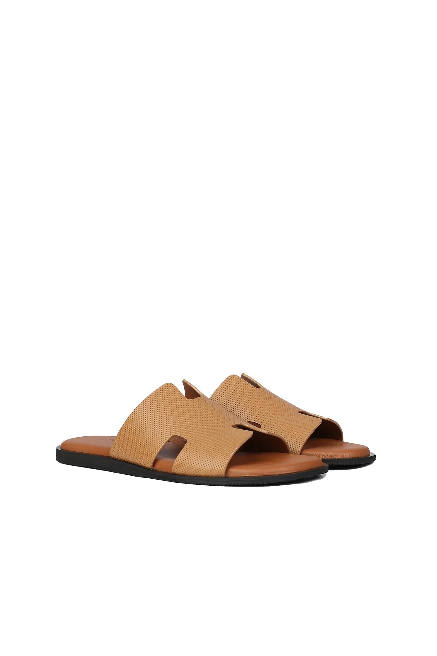 Wesley Men's H Dotted Style Leather Slipper by Inland Leather Co