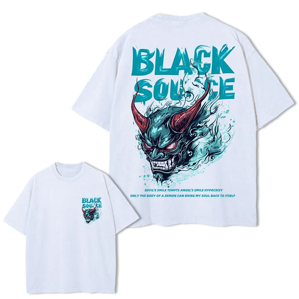 Devil Graphic Oversized T-Shirt Cotton Harajuku Gothic Streetwear-1