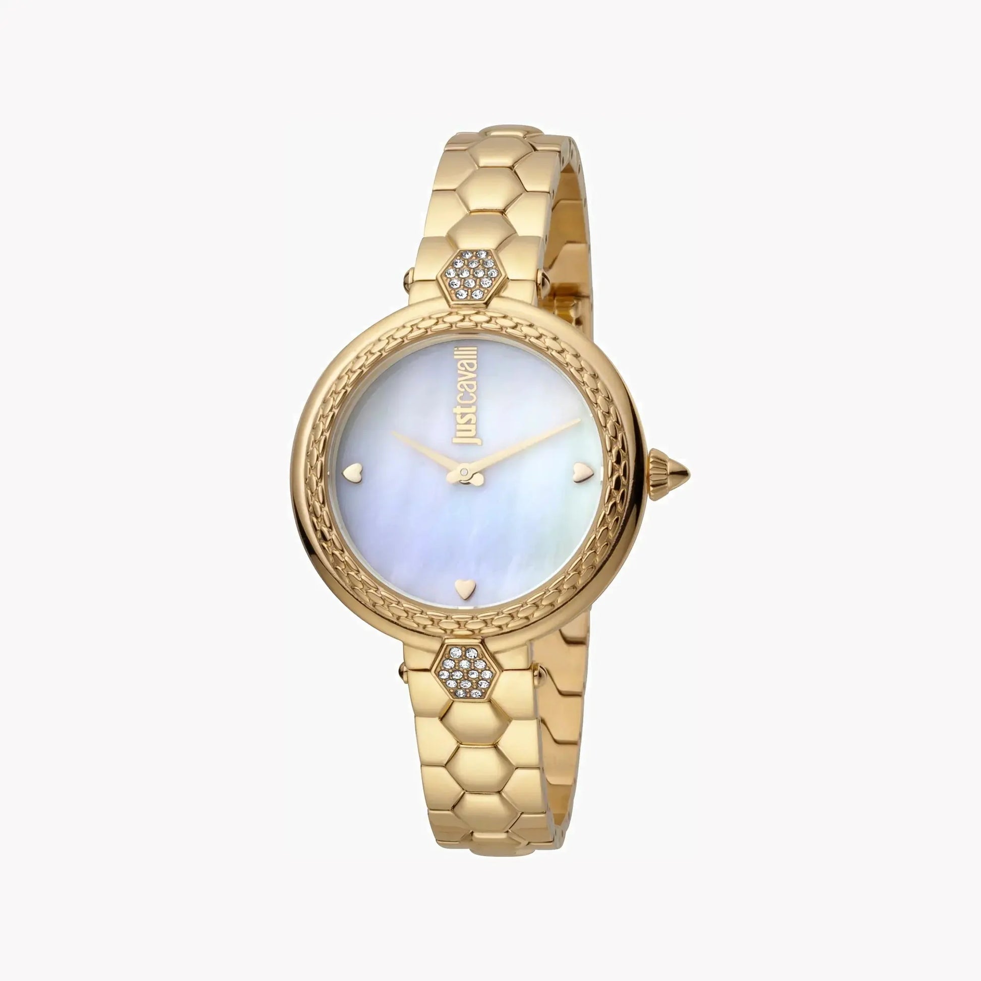 Just Cavalli Women's Gold Stainless Steel Watch, White Dial | Jc1l128m0565 by JUST CAVALLI