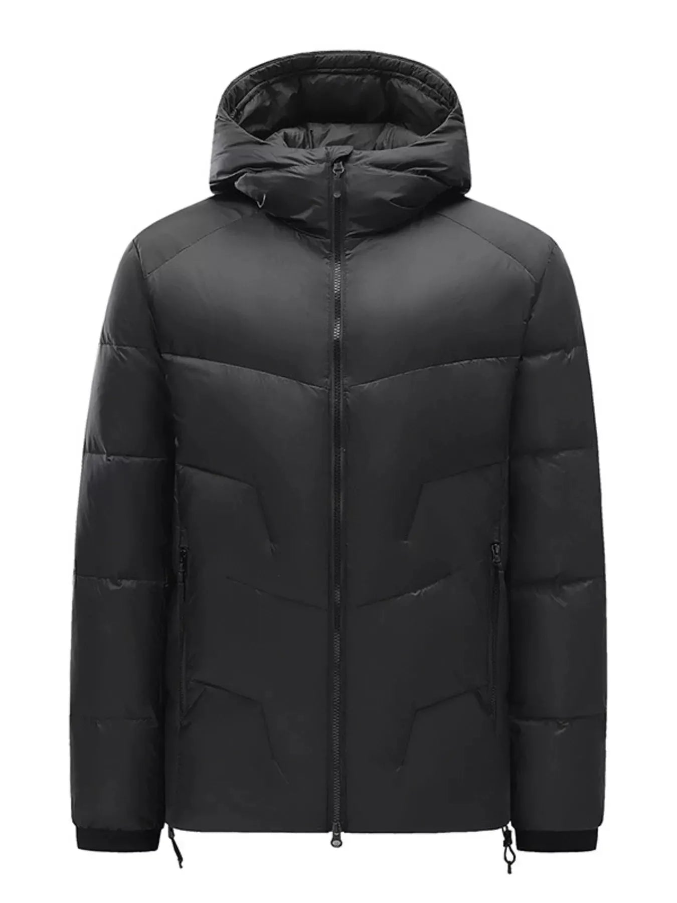 Men's Plus Size Hooded Padded Winter Puffer Jacket by Partner Label
