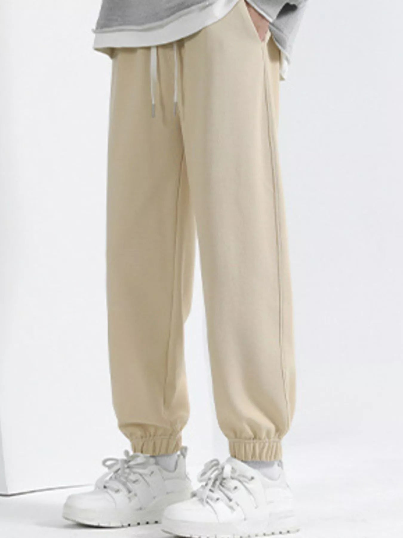 Men's Plus Size Casual Loose Fit Drawstring Pants by Partner Label