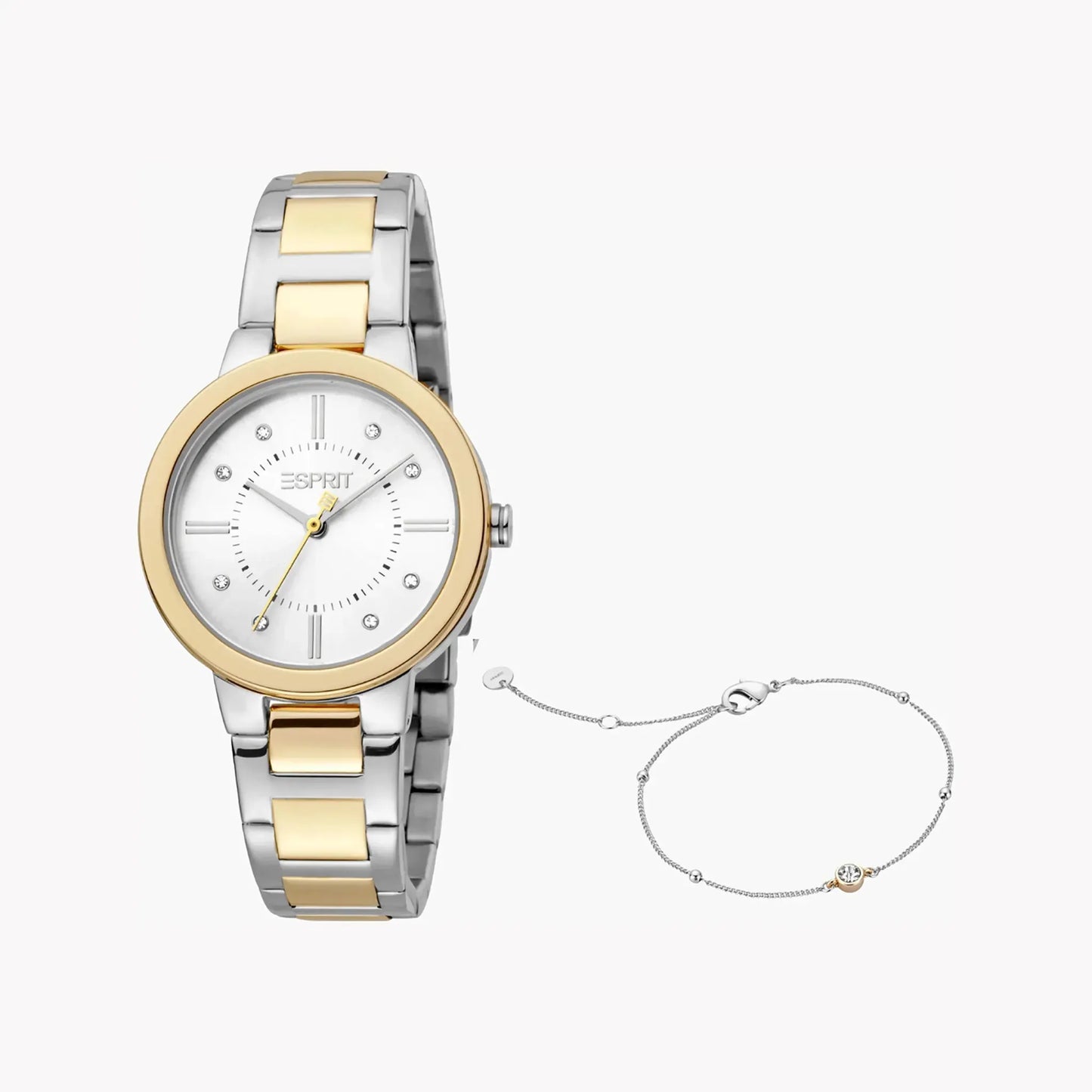 Esprit Women's Silver & Gold Stainless Steel Watch, Silver Dial | Es1l077m0035 by ESPRIT