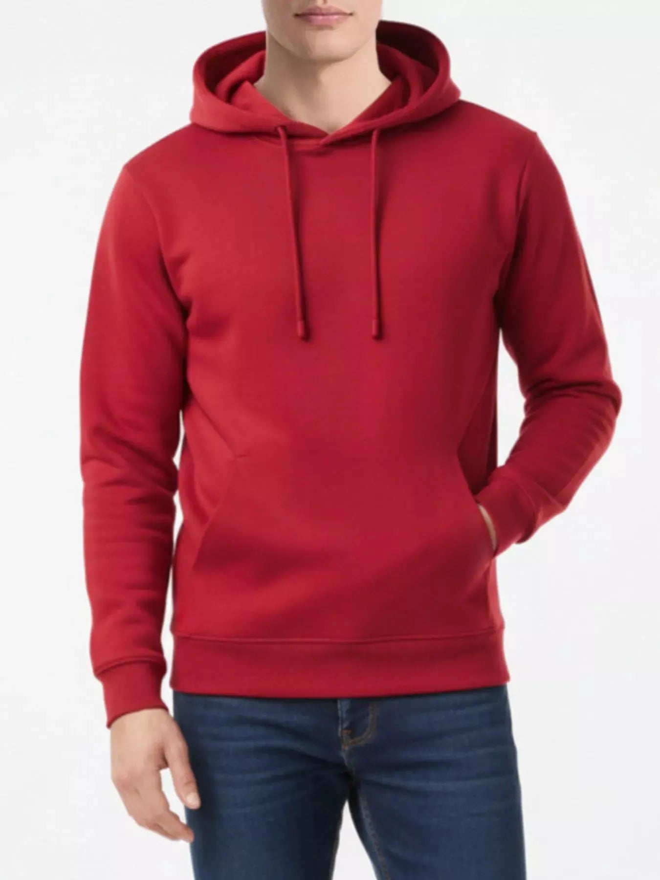 Men's Full Size Kangaroo Pocket Drawstring Hoodie Plus Size by Trendsi