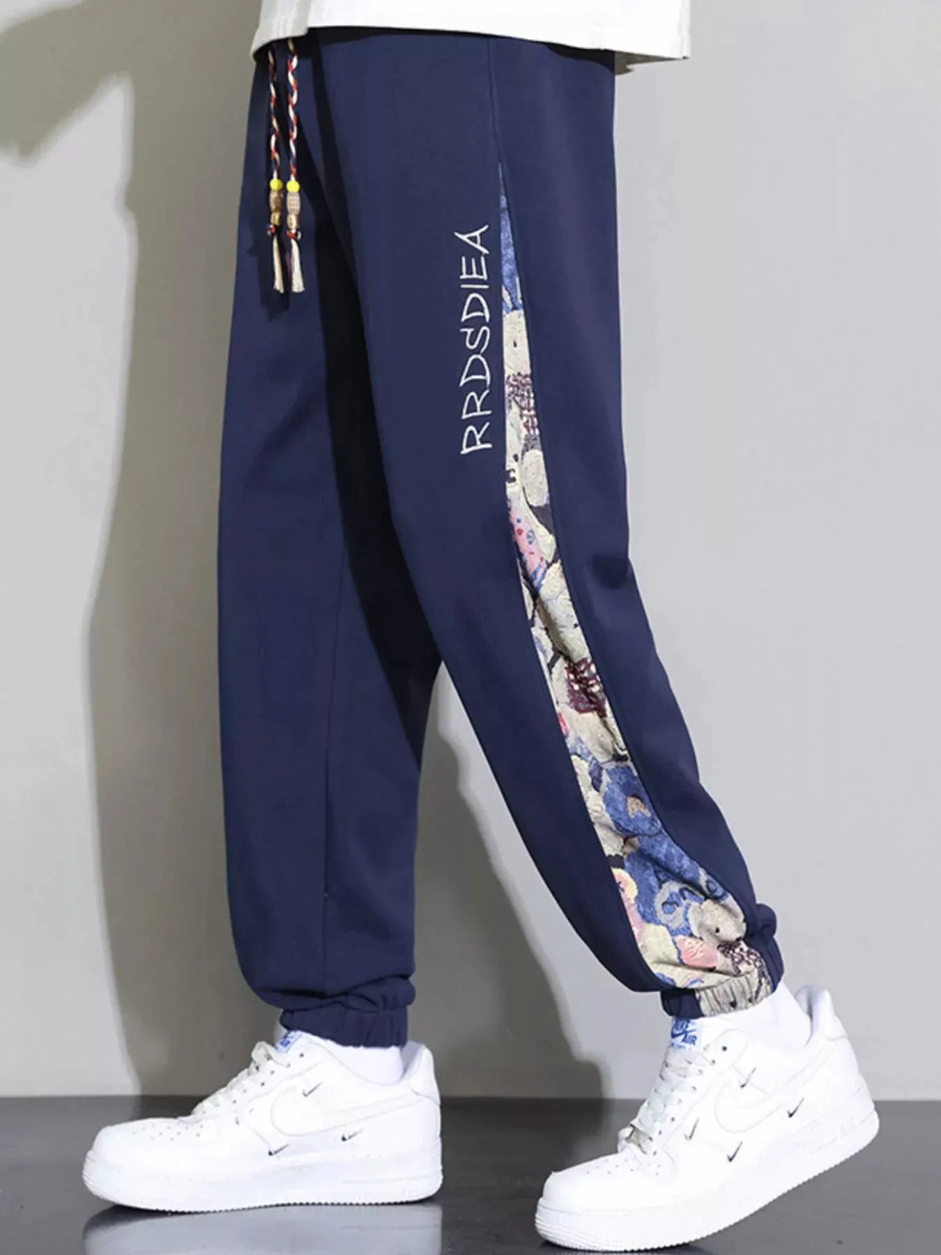 Men's Plus Size Casual Bear Print Side Panel Sweatpants by Partner Label