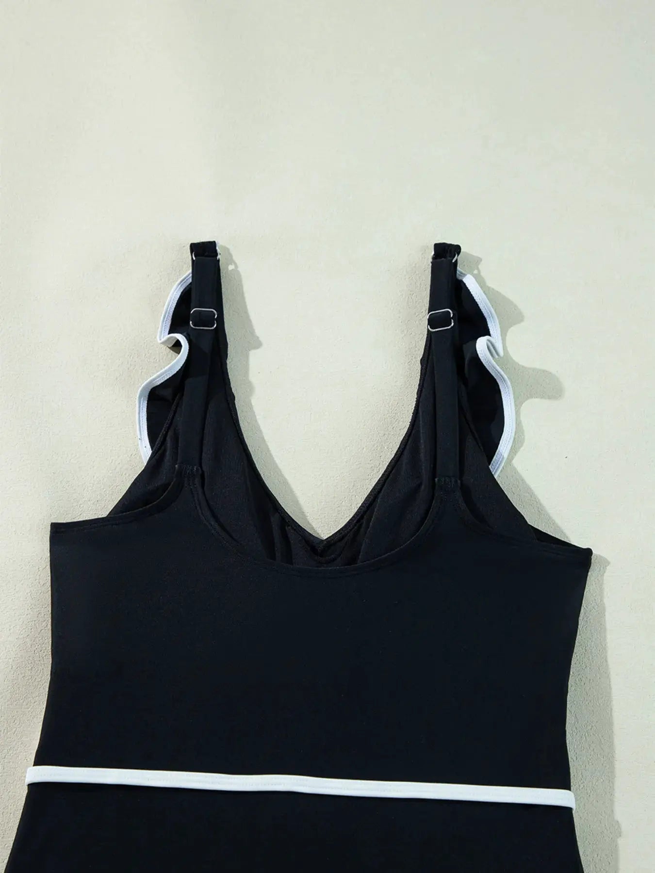 Ruffle Trim V-Neck One-Piece Swimsuit by Partner Label