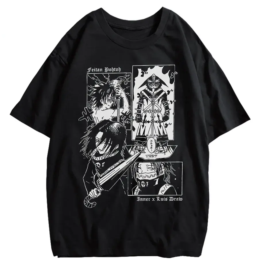 Anime Casual Cotton Short Sleeve T-Shirt by Vimost Shop