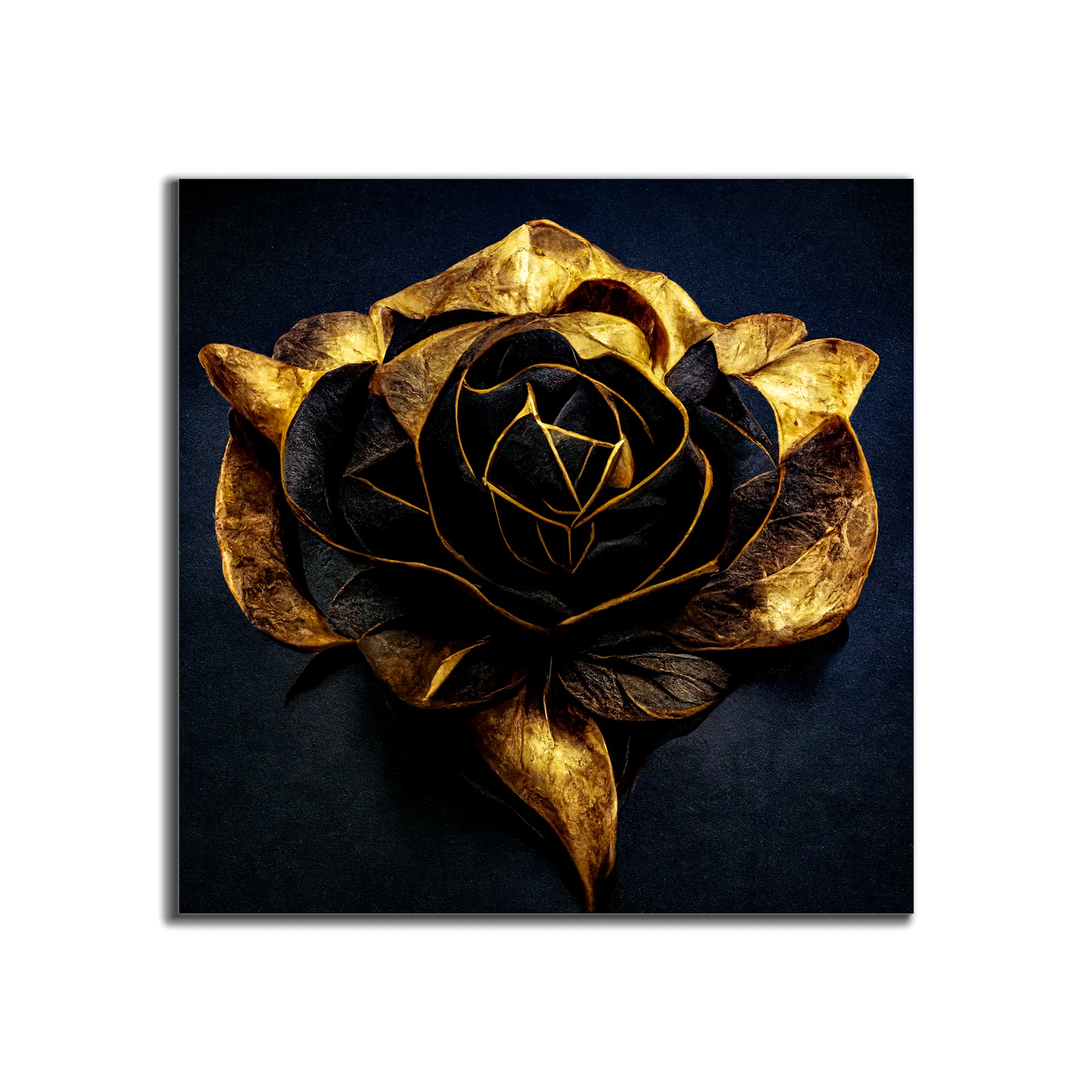 Canvas Print-Black and Gold Flower-Wall Art by Gtaart.ca