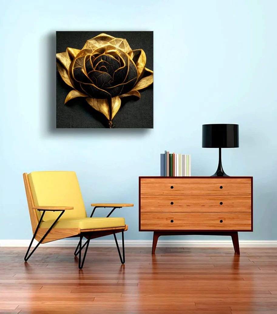 Canvas Print-Open gold blossom-Wall Art by Gtaart.ca