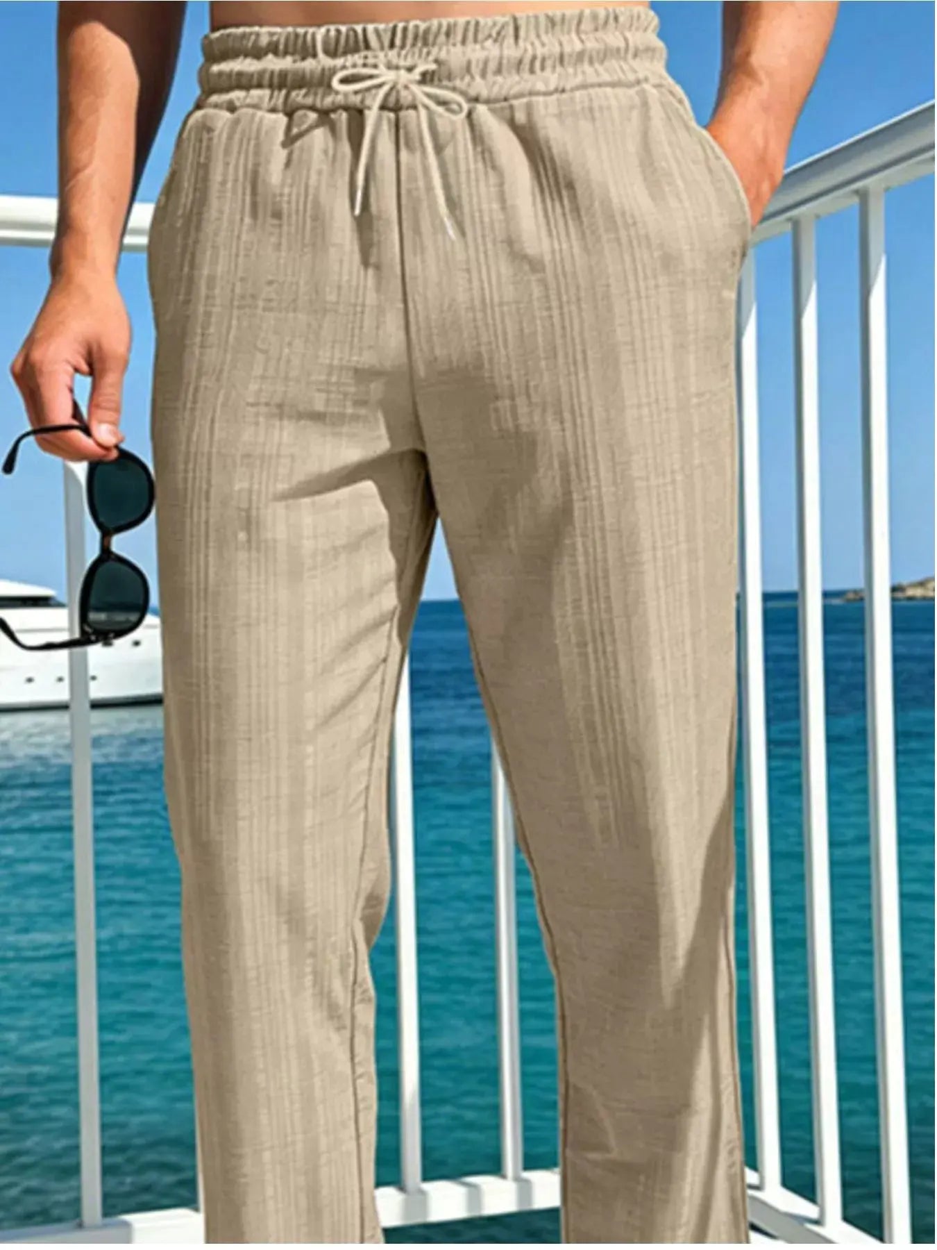 Men's Full Size Casual Drawstring Pants Plus Size by Trendsi