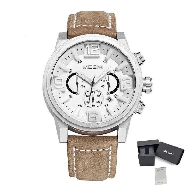 MEGIR Luxury Watches for Men Quartz Chronograph Waterproof Calendar Luminous Sport Military Wristwatch Clock Reloj Hombre 3010 by MEGIR WATCH GROUP
