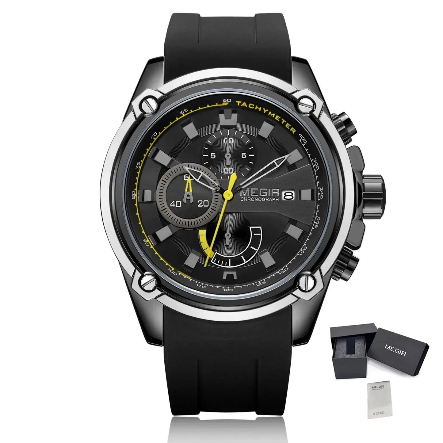 MEGIR Chronograph Luxury Brand Men Sports Watches Silicone Strap Quartz Casual Wristwatch Waterproof Calendar Reloj Hombre 2086 by MEGIR WATCH GROUP