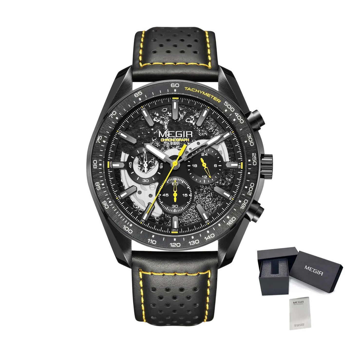 MEGIR Luxury Men's Business Casual Watches Leather Waterproof Quartz Chronograph Male Clock Wristwatch Relogio Masculino 8408 by MEGIR WATCH GROUP