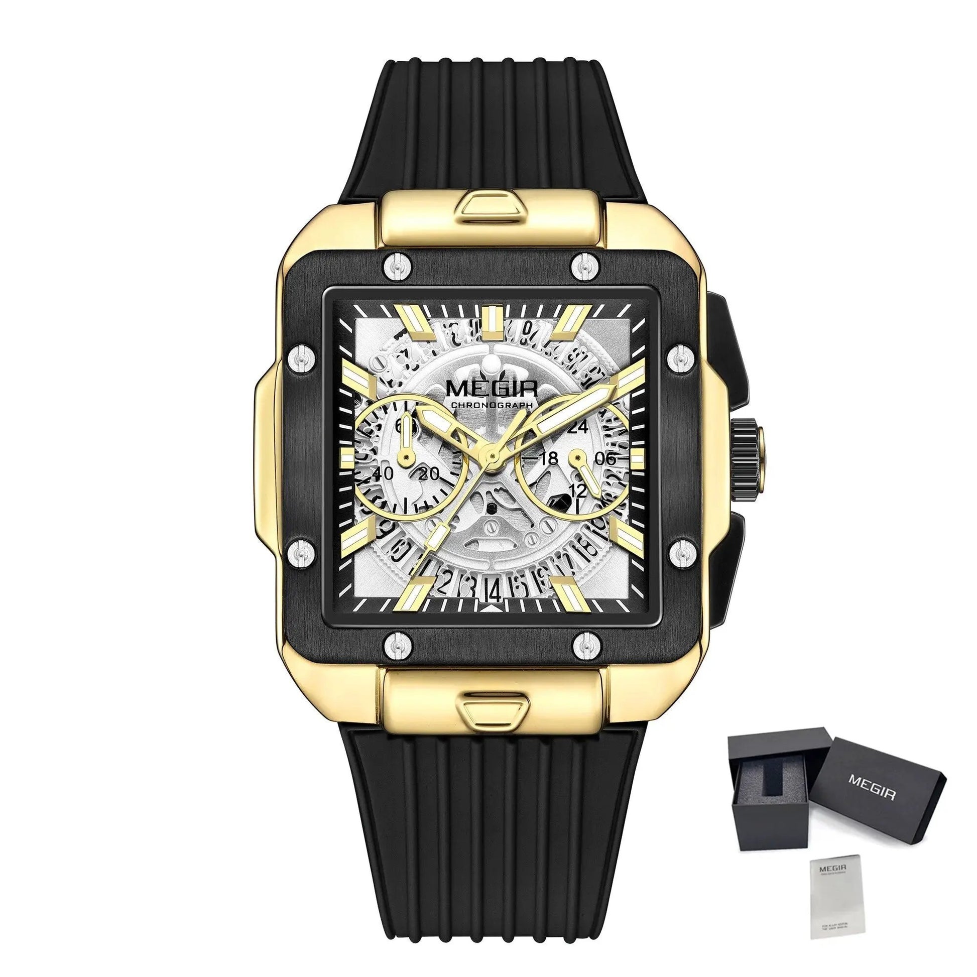 MEGIR Watch for Men Luxury Sport Quartz Wristwatch with Silicone Band Luminous Hands Date Male Chronograph Clock Reloj Hombre 2228 by MEGIR WATCH GROUP