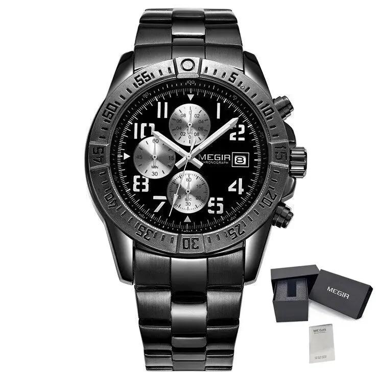 MEGIR Men's Business Quartz Watches Top Luxury Brand Casual Wristwatch Waterproof Date Clock Stainless Steel Man Chronograph 2030 by MEGIR WATCH GROUP