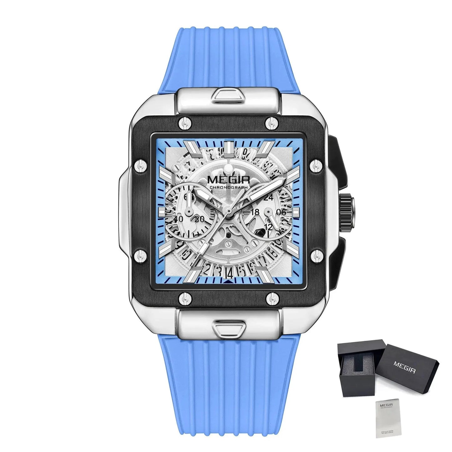 MEGIR Watch for Men Luxury Sport Quartz Wristwatch with Silicone Band Luminous Hands Date Male Chronograph Clock Reloj Hombre 2228 by MEGIR WATCH GROUP