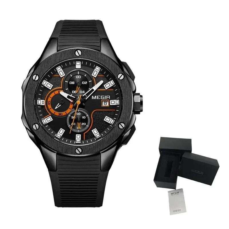 MEGIR Men Sport Military Watch Luxury Luminous Waterproof Chronograph Quartz Wristwatch Date Clock Relogio Masculino 2053 by MEGIR WATCH GROUP