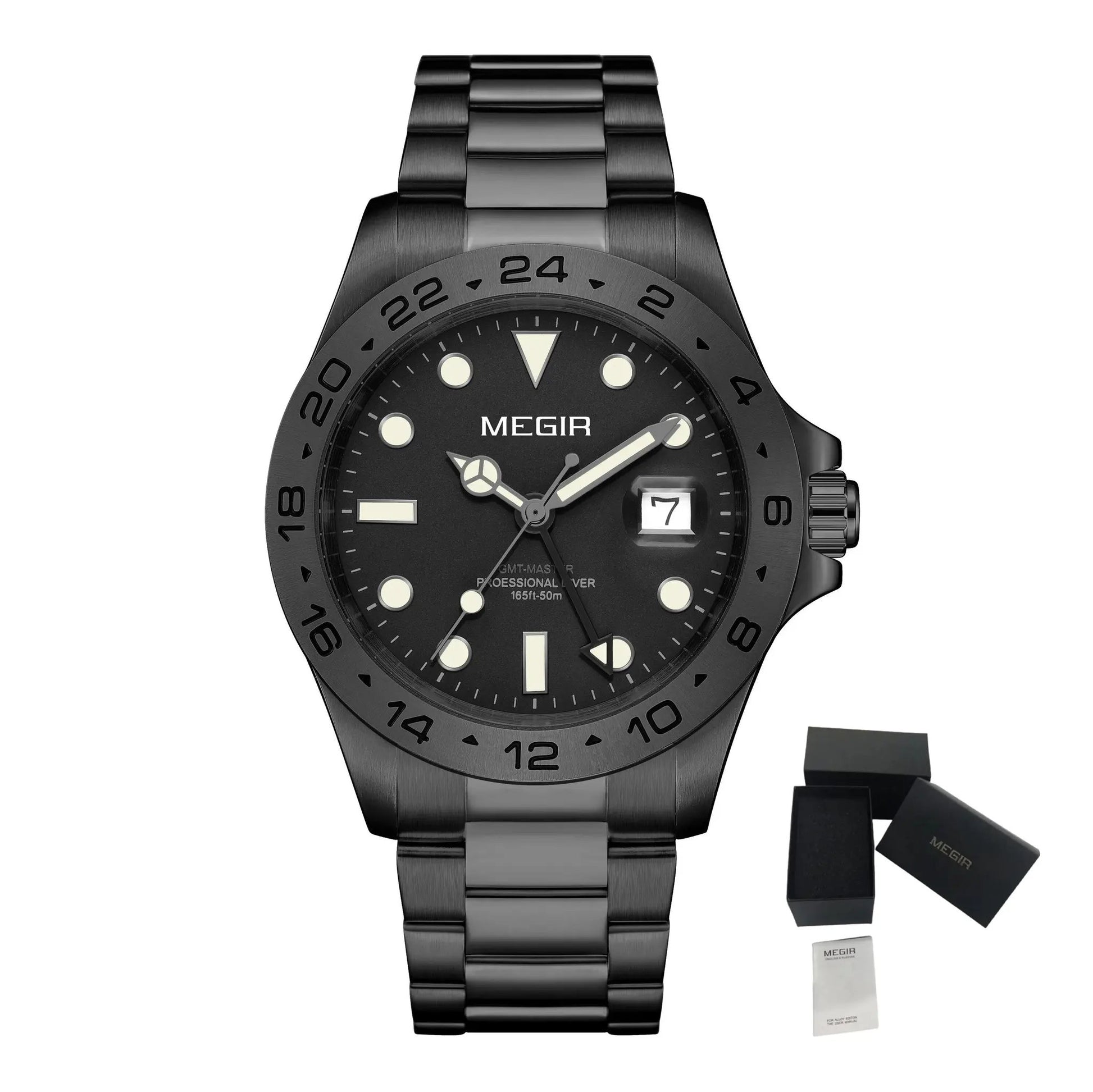 MEGIR Original Luxury Men Analogue Quartz Watch Luminous 5ATM Waterproof Business WristWatch Stainless Steel Clock Montre Homme 8404 by MEGIR WATCH GROUP