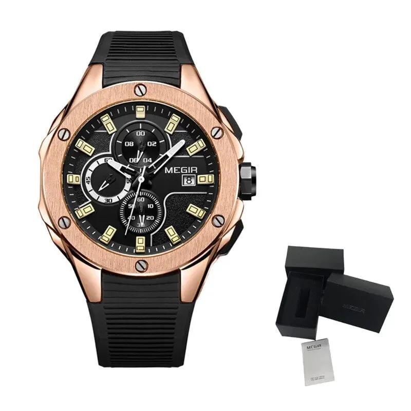 MEGIR Men Sport Military Watch Luxury Luminous Waterproof Chronograph Quartz Wristwatch Date Clock Relogio Masculino 2053 by MEGIR WATCH GROUP