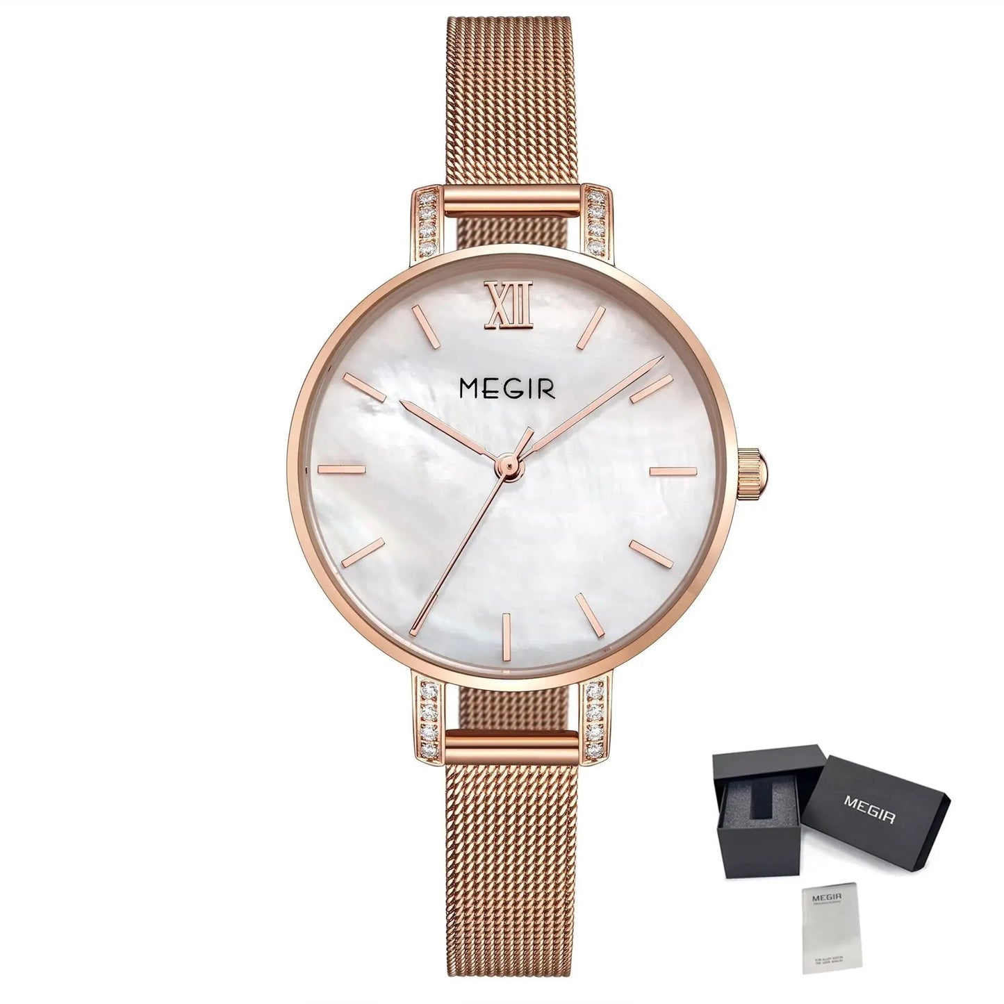 MEGIR Fashion Quartz Women Bracelet Watches Luxury Casual Ladies Dress Clock Female Steel Mesh Band Wristwatch Relogio Feminino 7002 by MEGIR WATCH GROUP