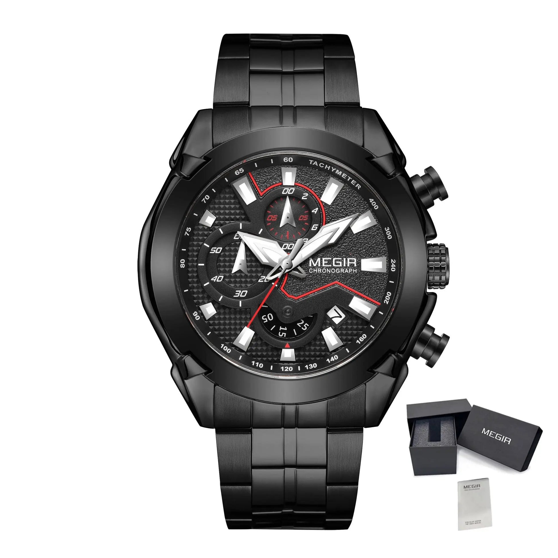 MEGIR Stainless Steel Bracelet Business Watches for Men Luxury Military Quartz Wristwatches Waterproof Luminous Clock Date 2065 by MEGIR WATCH GROUP