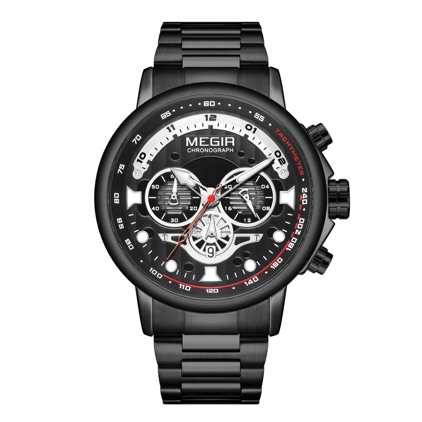 MEGIR Luxury Men Watches Stainless Steel Quartz Wristwatches Fashion Men Business Watch Clock Male Chronograph Relogio Masculino 2223 by MEGIR WATCH GROUP
