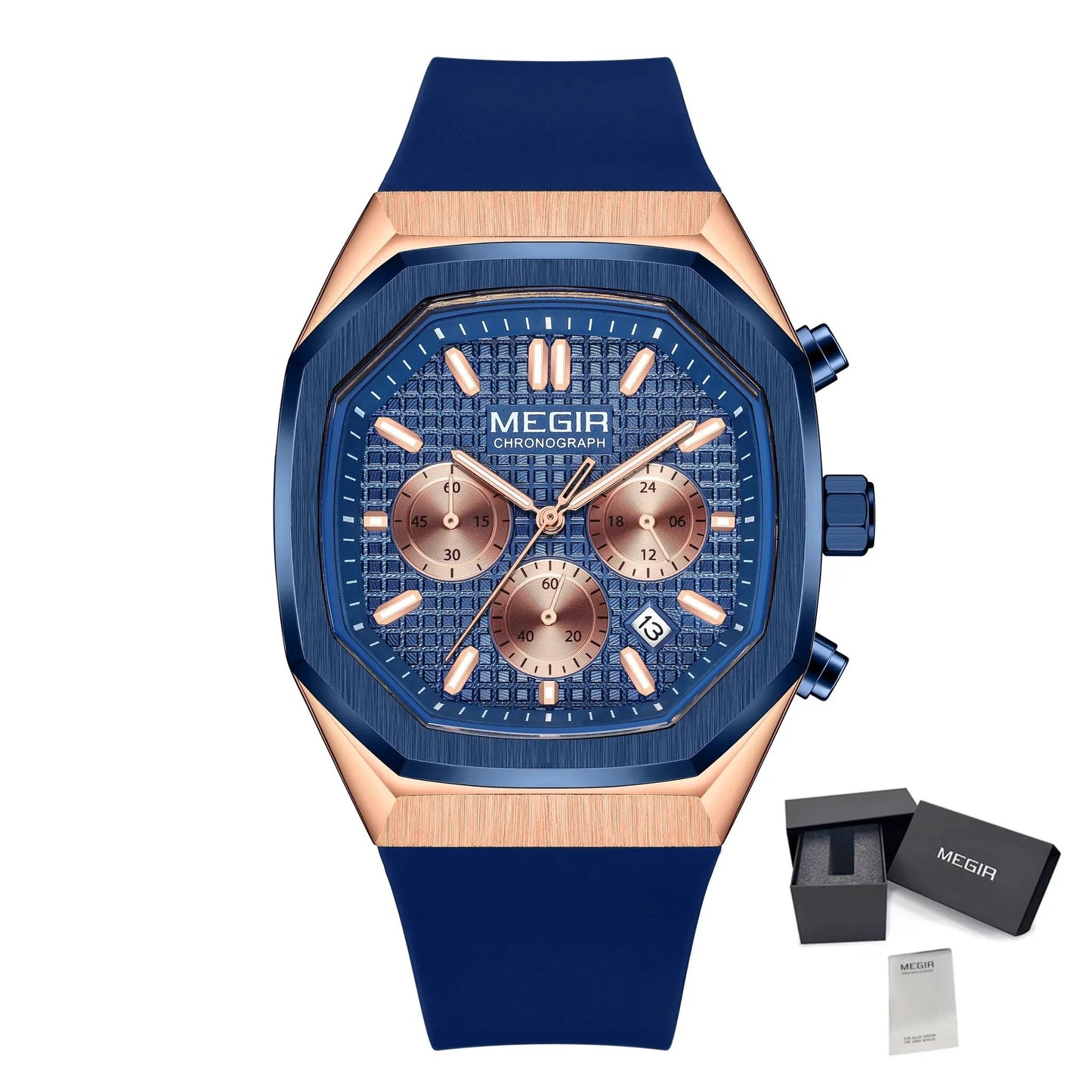 MEGIR Fashion Sport Military Watches for Men Luxury Quartz Wristwatch Silicone Strap Waterproof Date Clock 24-hour Reloj Hombre 2215 by MEGIR WATCH GROUP