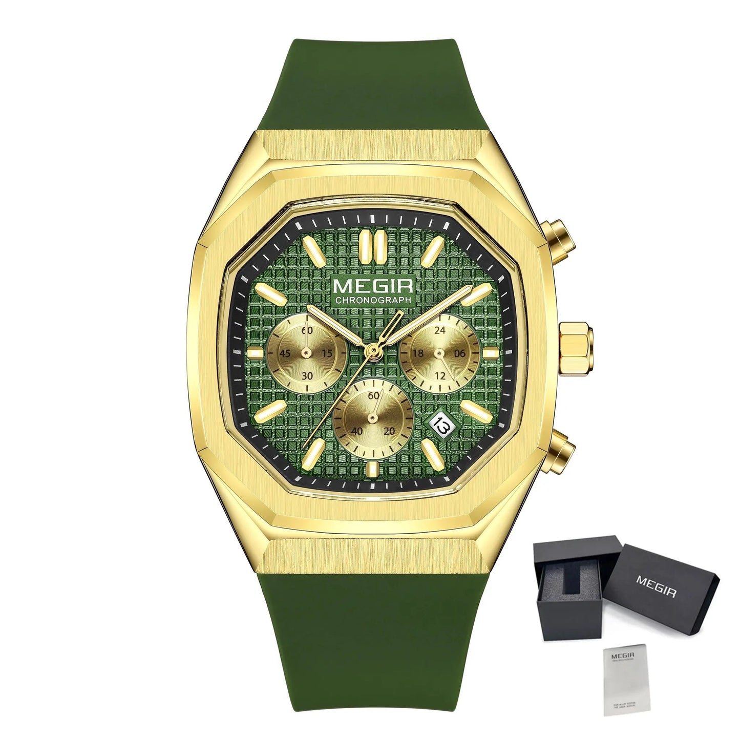 MEGIR Fashion Sport Military Watches for Men Luxury Quartz Wristwatch Silicone Strap Waterproof Date Clock 24-hour Reloj Hombre 2215 by MEGIR WATCH GROUP