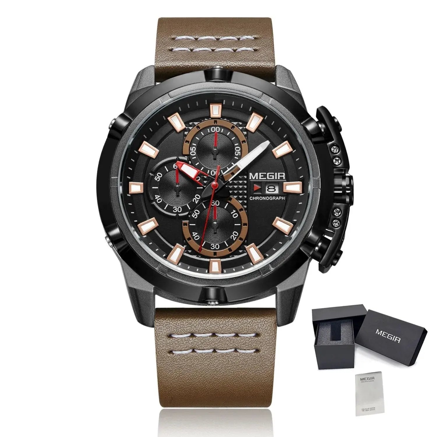MEGIR Luxury Men's Watch Chronograph Fashion Sport Military Watches Waterproof Male Quartz Wristwatch Clock Montre Homme 2062 by MEGIR WATCH GROUP