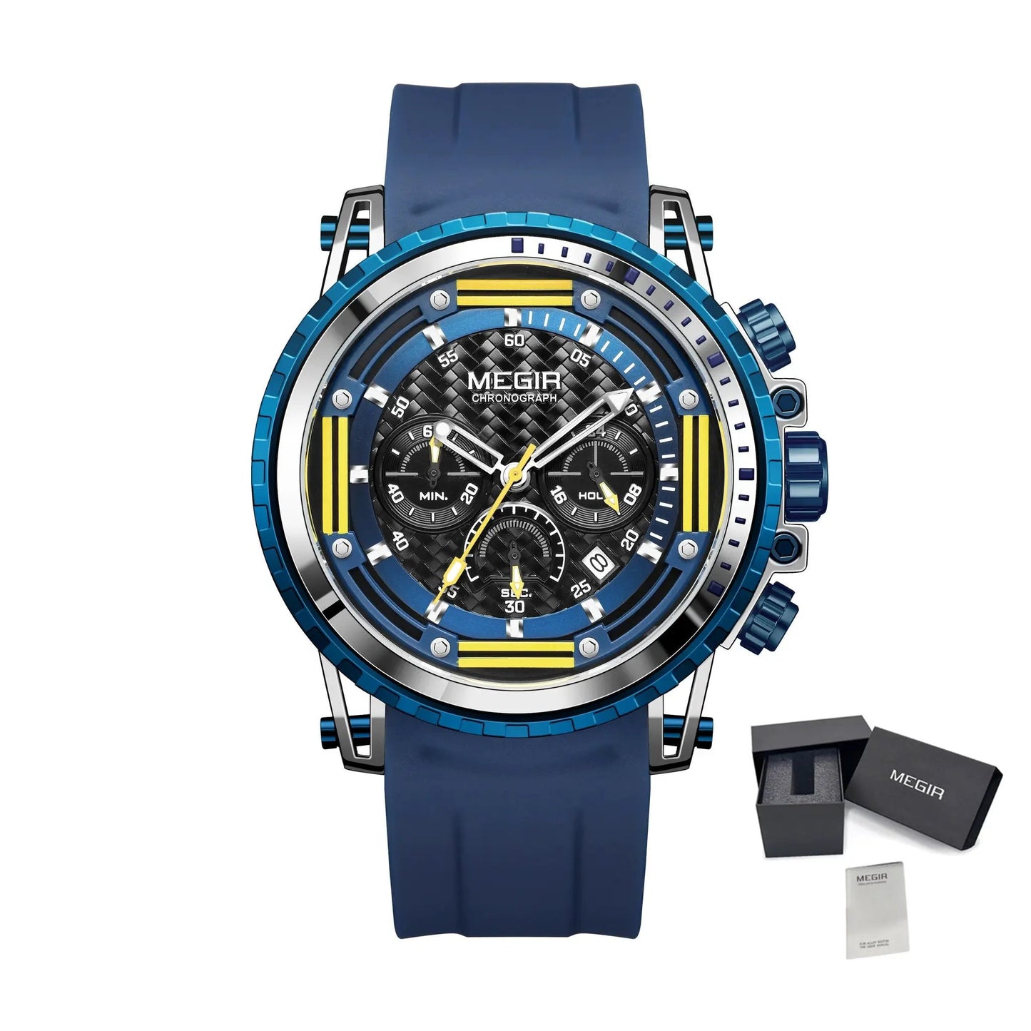 MEGIR Men's Sports Military Watches Fashion Luxury Quartz Wristwatch Silicone Strap Waterproof Chronograph Luminous Male Clock 2143 by MEGIR WATCH GROUP