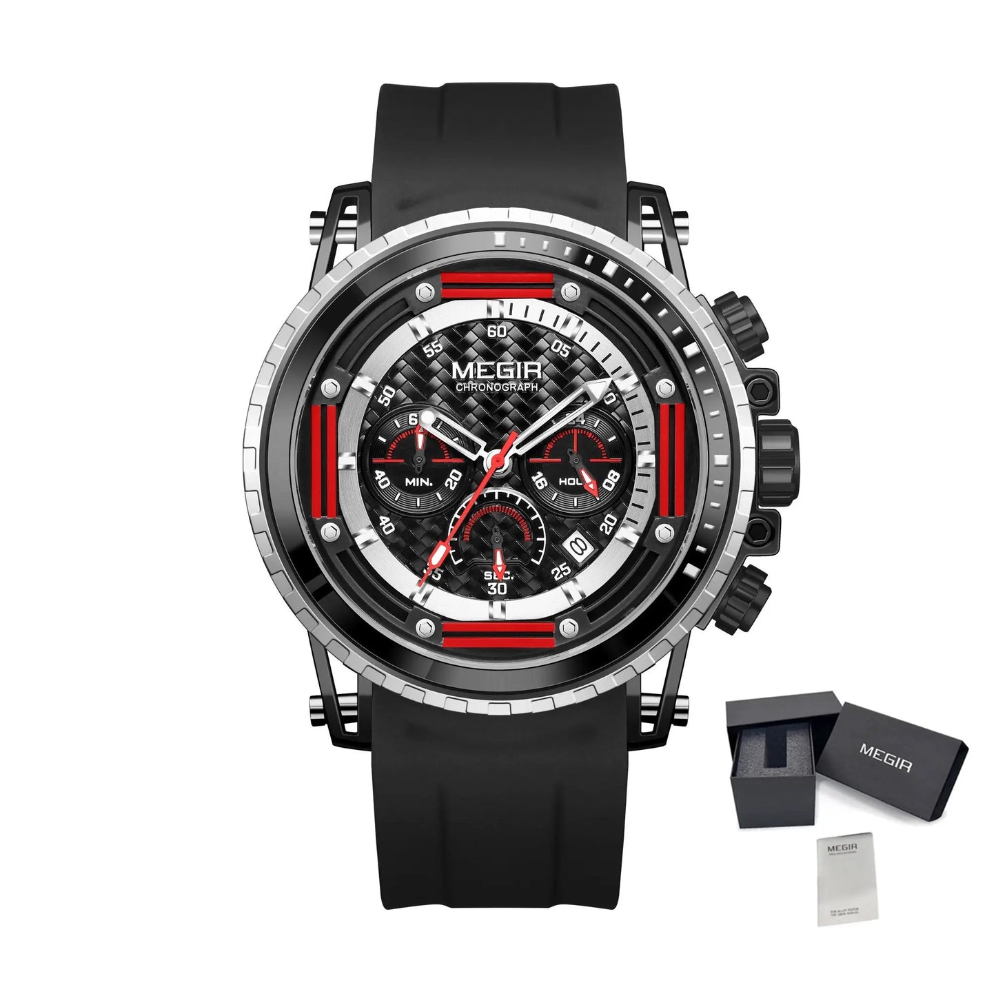 MEGIR Men's Sports Military Watches Fashion Luxury Quartz Wristwatch Silicone Strap Waterproof Chronograph Luminous Male Clock 2143 by MEGIR WATCH GROUP