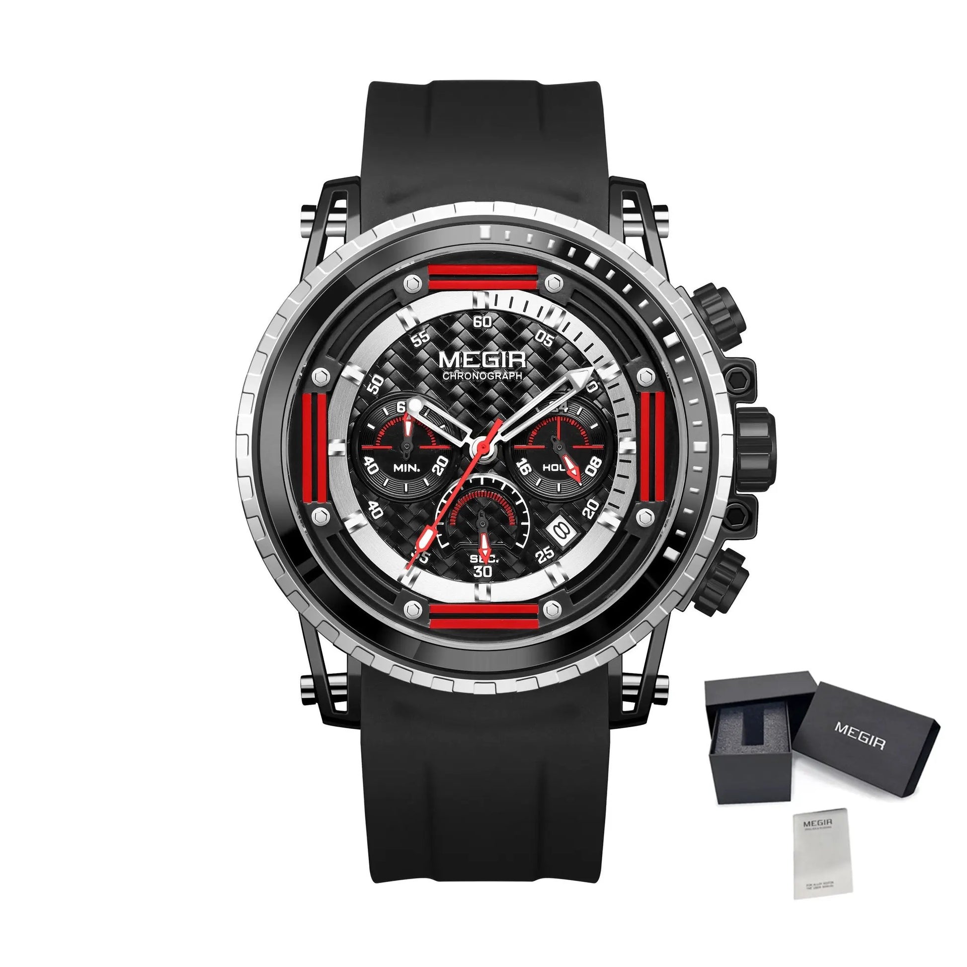 MEGIR Men's Sports Military Watches Fashion Luxury Quartz Wristwatch Silicone Strap Waterproof Chronograph Luminous Male Clock 2143 by MEGIR WATCH GROUP