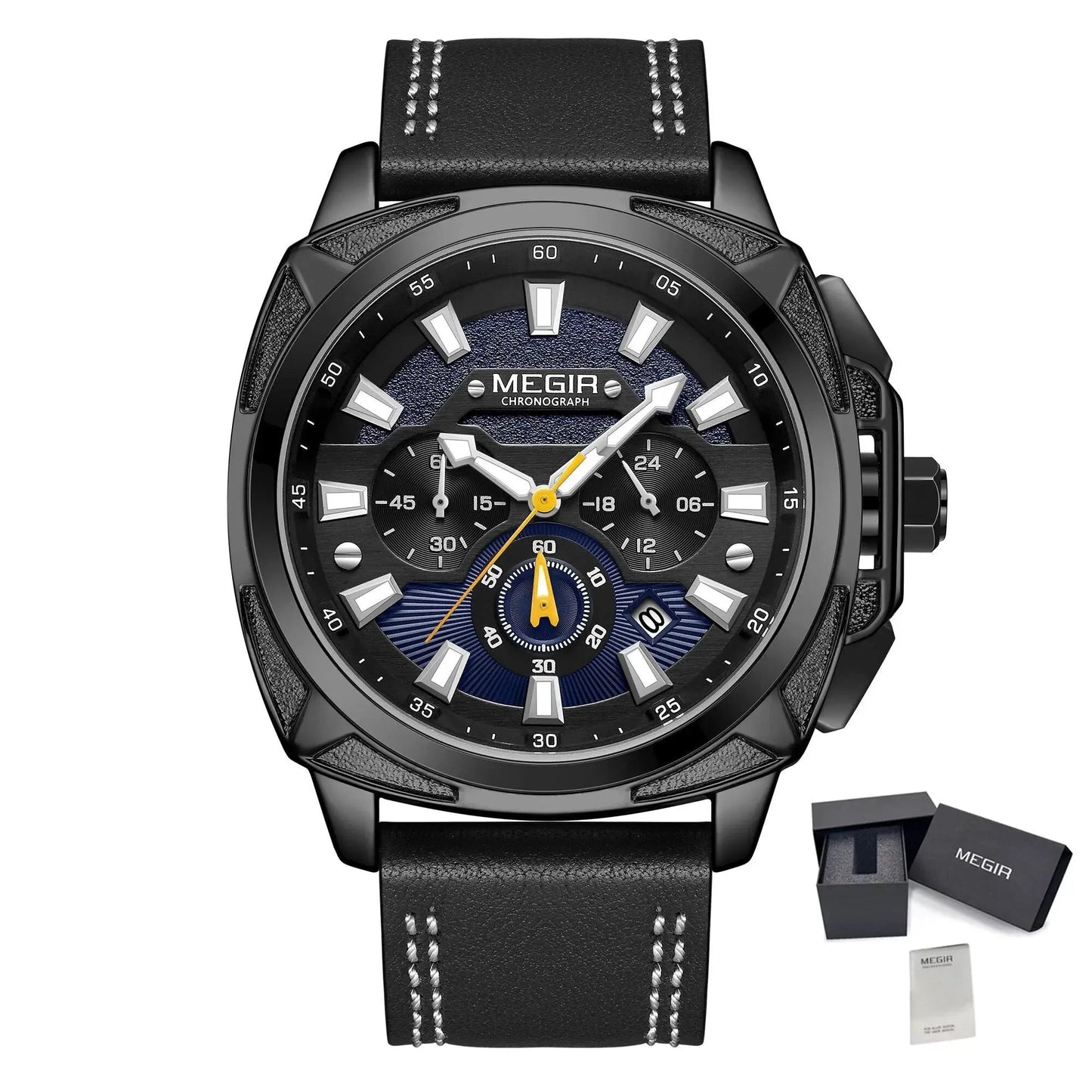 MEGIR Relogio Masculino Watches Men Fashion Leather Band Sports Military Watches Luxury Quartz Business Wristwatch Reloj Hombre 2128 by MEGIR WATCH GROUP
