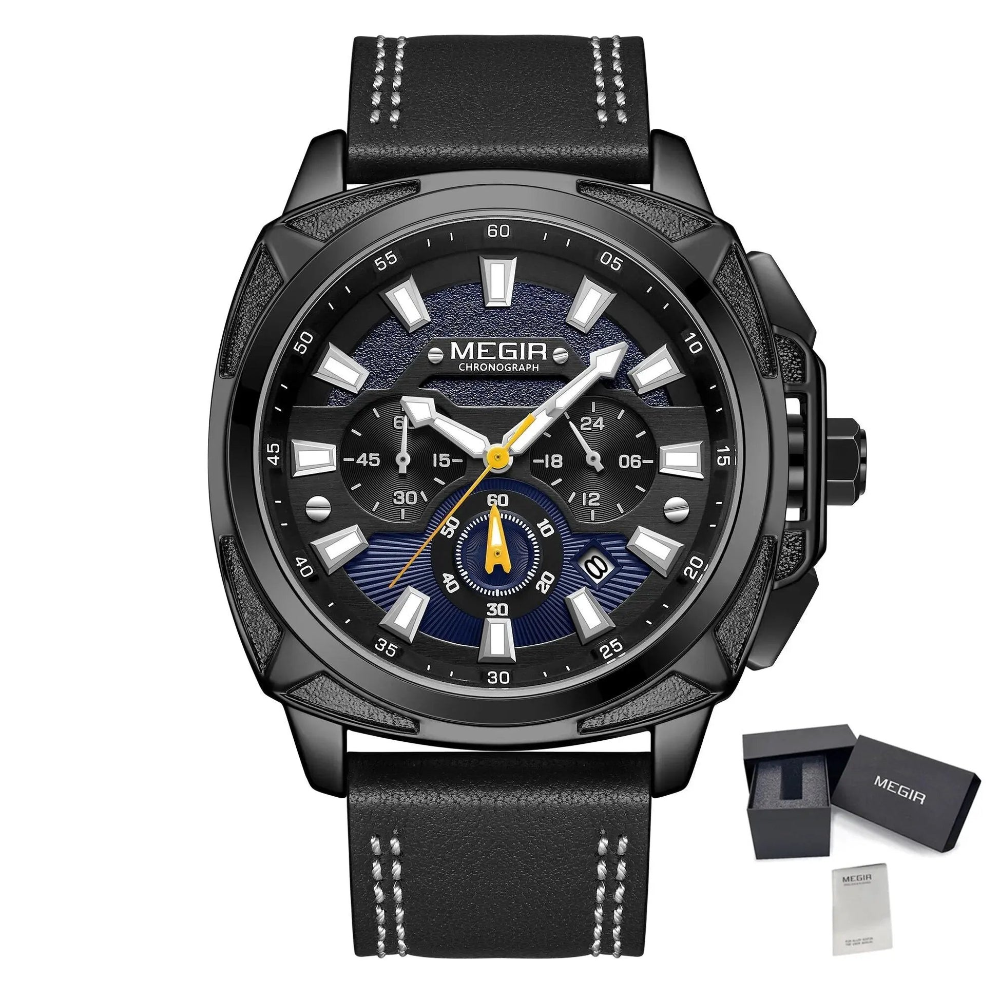 MEGIR Relogio Masculino Watches Men Fashion Leather Band Sports Military Watches Luxury Quartz Business Wristwatch Reloj Hombre 2128 by MEGIR WATCH GROUP